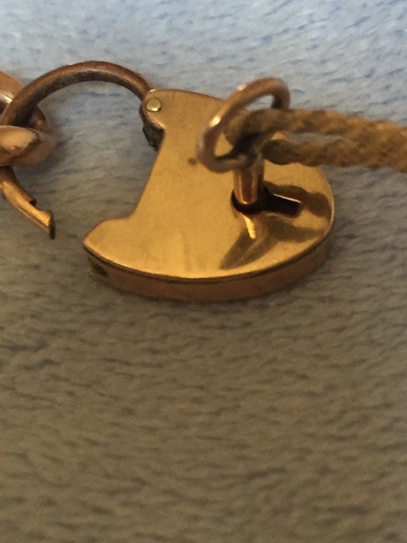 Victorian Rose Gold Heart Padlock Charm bracelet … - image 6