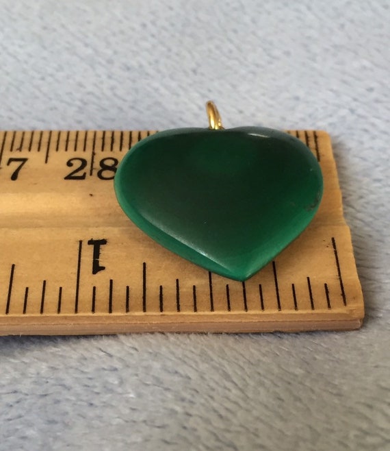 Vintage Green malachite Heart pendant - image 5