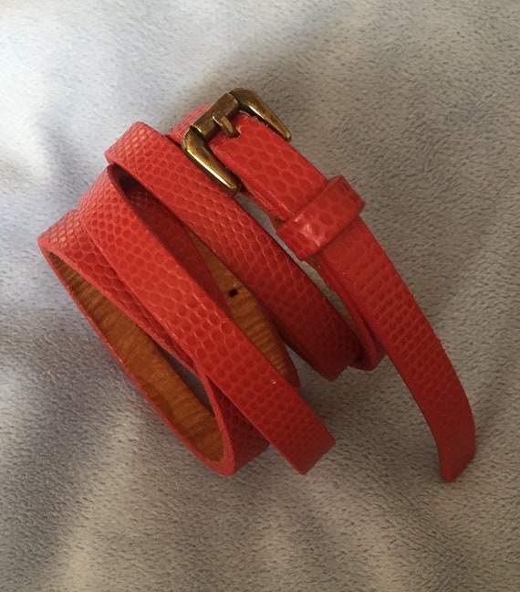 VTG Late 90’s Gap Genuine Leather Red belt Size S… - image 4