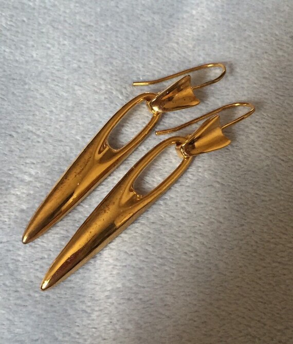 Vintage Robert Lee Morris Equestrian Shield Drop Earr… Gem