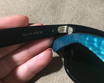 B&L Rayban Glasses USA Wayfarer Turquoise Black - Etsy display picture 2