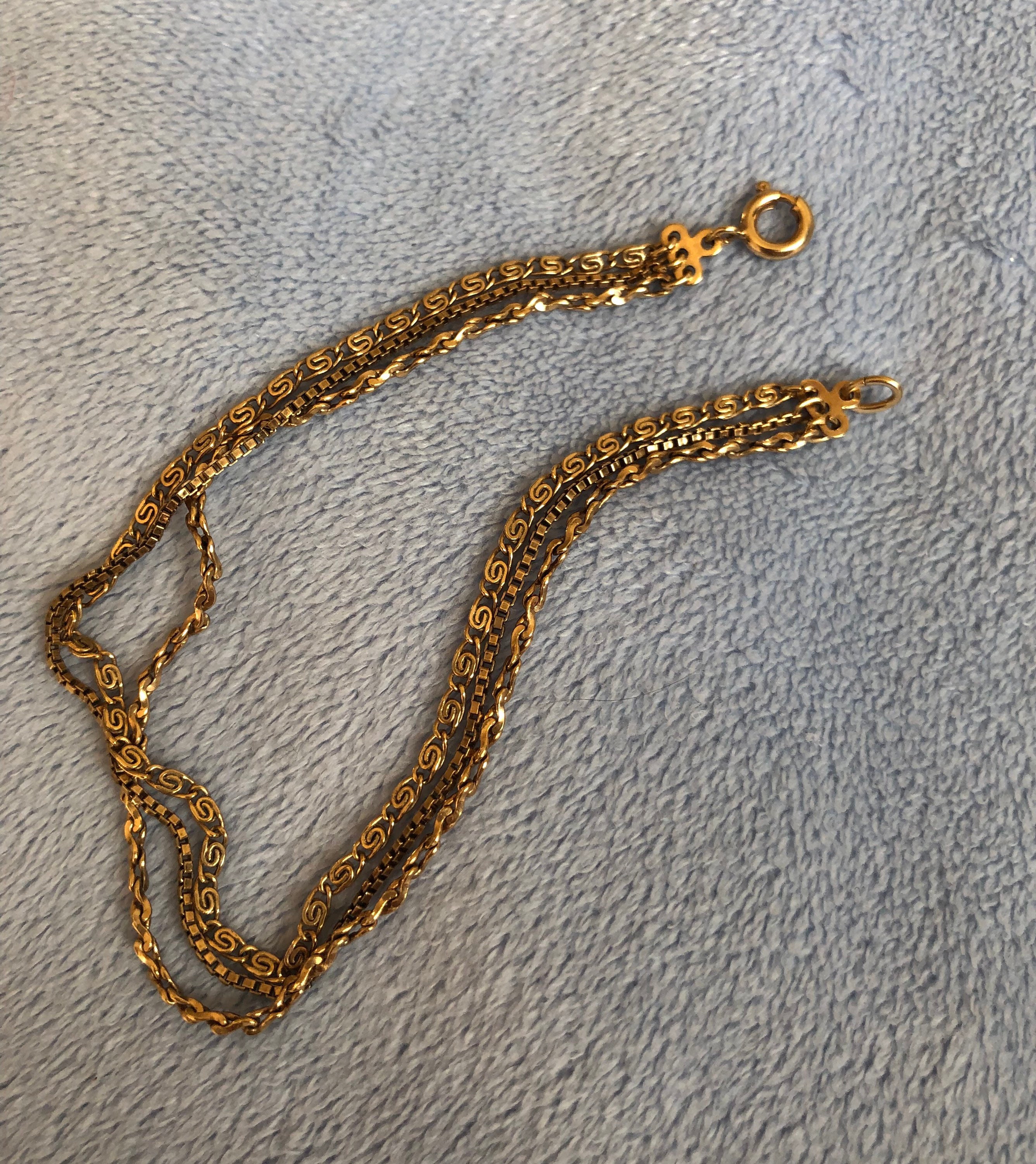 VINTAGE ACO 1/20 12K G.F. GOLD FILLED CHAIN NECKLACE ROPE 24” Long-4.10  Grams