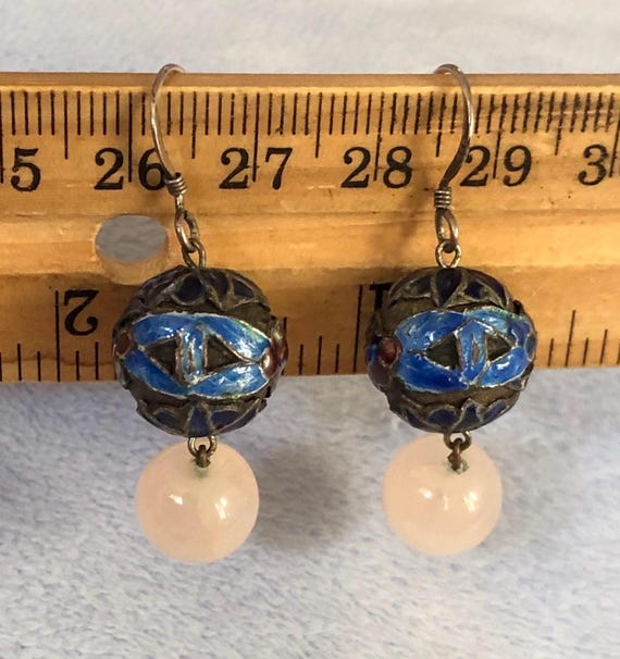 Art Deco Chinese Export Enamel Silver Orb Rose Qu… - image 5