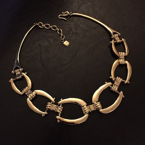 Vintage Ralph Lauren Bow Horseshoes and Bits necklace Articulated Chocker RLL Double side necklace