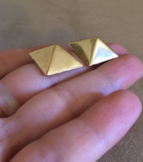 Classic Ralph Lauren RLL Pyramid Earrings  Clip on - image 4