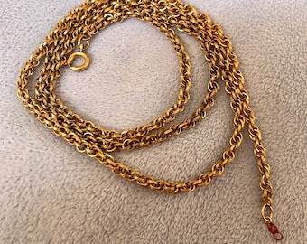 Gold Filled GF Rope Chain Bracelet, Vintage Age, Stamped 1/20 12k 