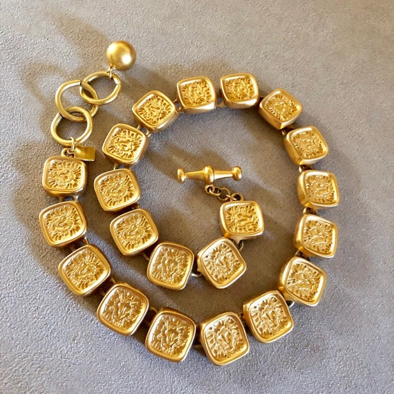 Vintage Anne Klein Signature Lion squares Stateme… - image 1