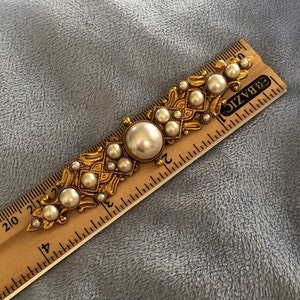 Vintage Byzantine Etruscan Matte Gold Large Pin brooch 4”