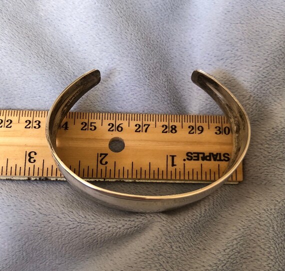 1960 Sterling Silver Plain Solid Cuff Bangle - image 5