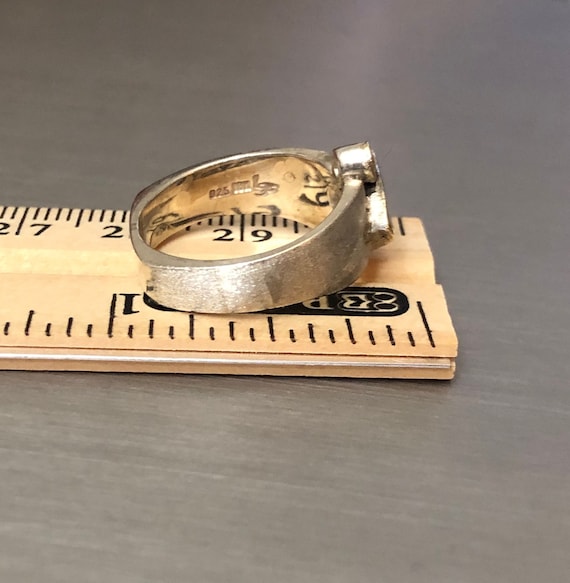 Designer’s 925 18K Gold Flat base Geometric Ring … - image 9