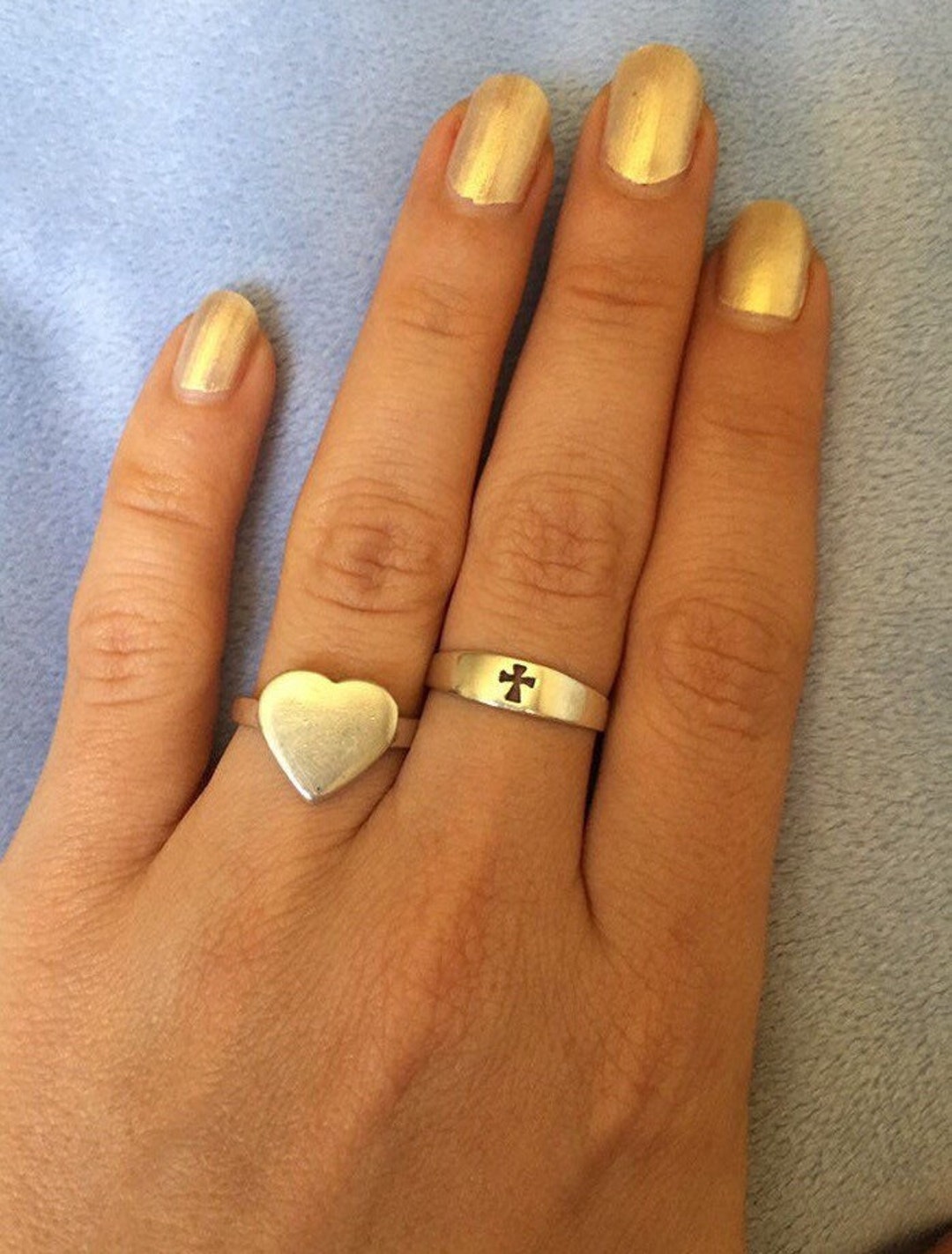 Vintage Sterling Silver Plain Heart Signet Ring 7 - Etsy