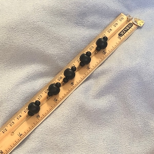 French Antique Charm Bracelet W/Black Jet Charms & MOP Religious Charm