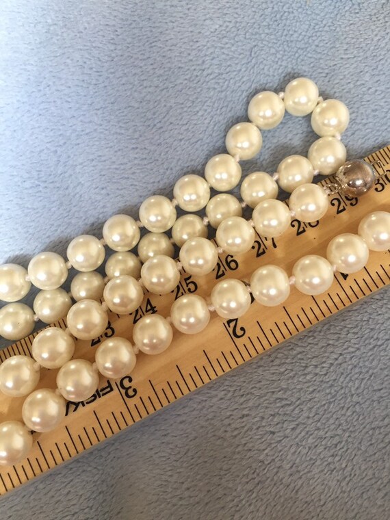 Vintage Flappers pearl necklace 18 inch with ball… - image 8