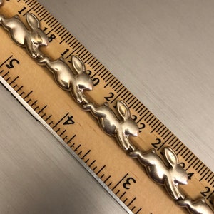 Vintage southwestern signed Jackrabbit Links Sterling silver Bracelet 7”