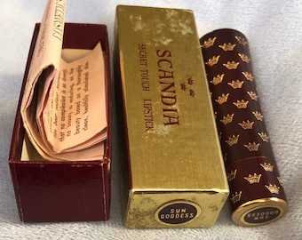 Rare NIB 1959 Scandia Sun Goddess Lipstick Holder W/Original Box Vanity Decor