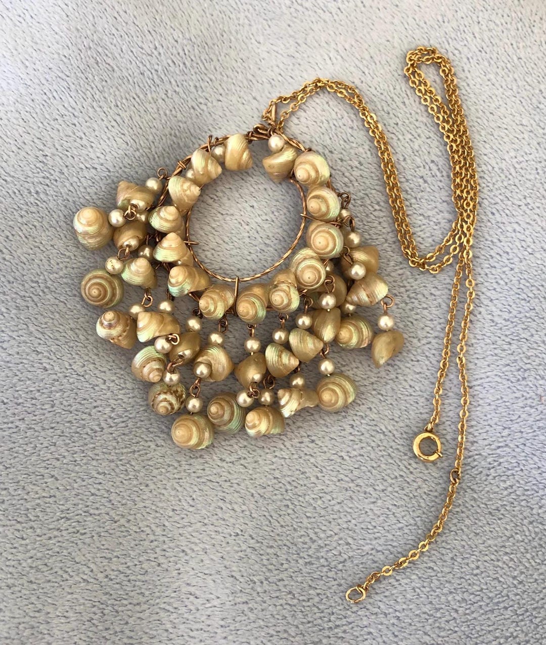 Victorian Irridescent Tasmanian Mariner Shell Pendent Nymph Whimsical ...