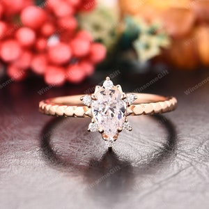 Unique Pear Cut Lab Grown Diamond Wedding Ring, FG/VS Lab Grown Diamond Ring, Promise Ring, Diamond Ring For Her, Gift For Her