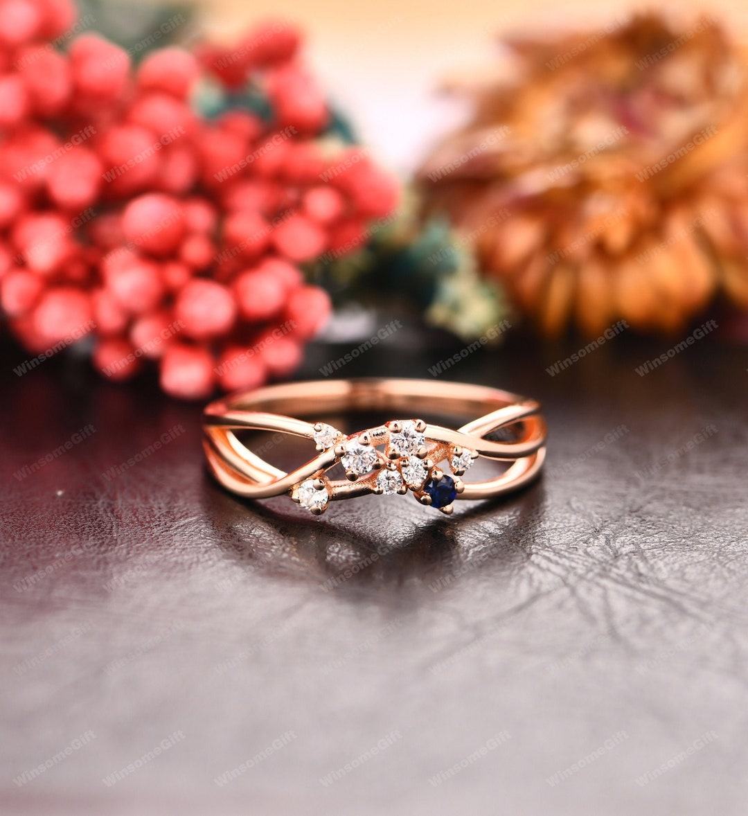 Dainty Wedding Ring Rose Gold Engagement Ring Bridal Wedding Etsy