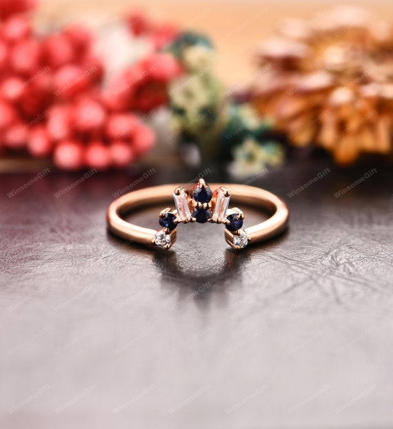 Matching sapphire online wedding bands