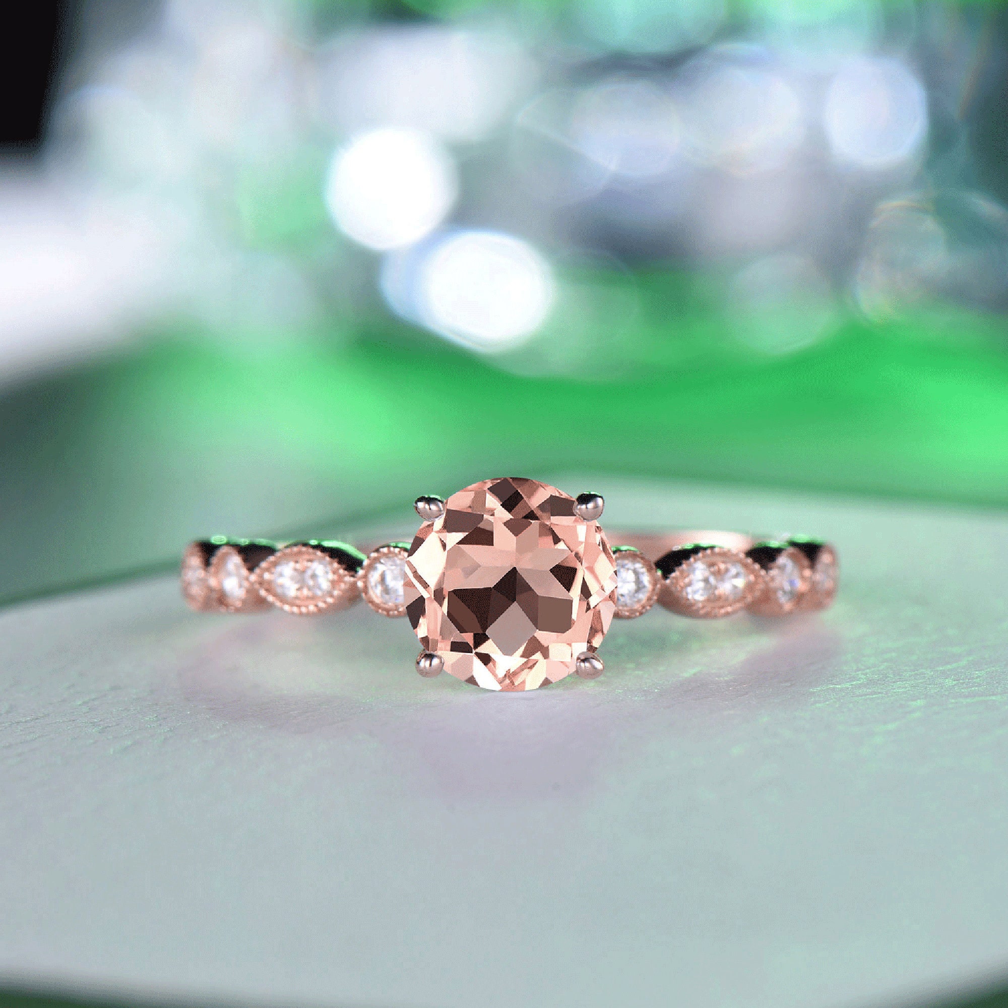 Unique Birthday Gift Ring Dainty 6.5mm Round Cut Natural Etsy