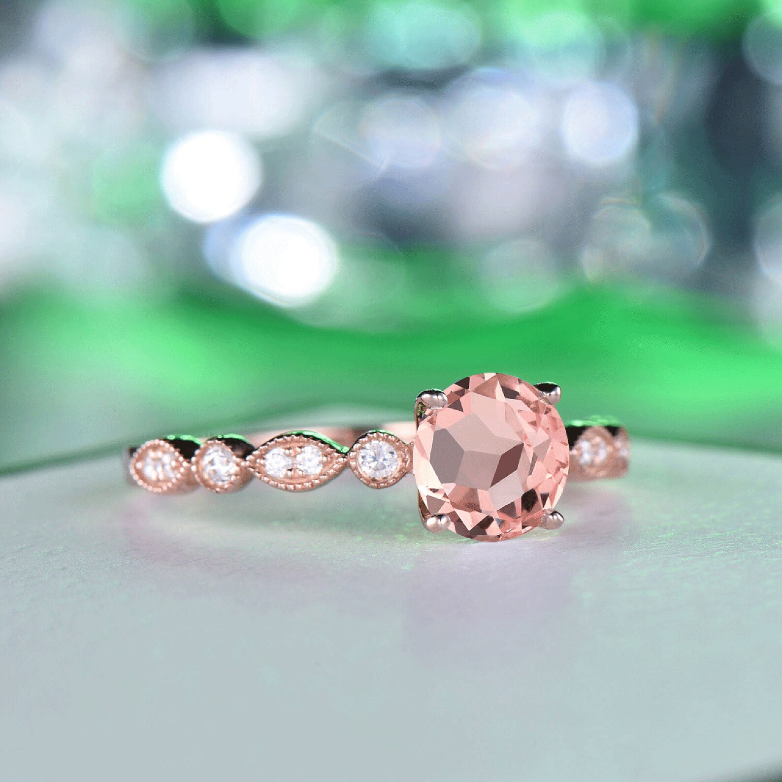 Unique Birthday Gift Ring Dainty 6.5mm Round Cut Natural Etsy