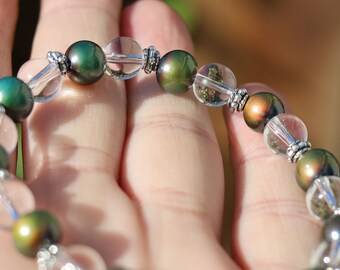 Amazing Color-changing mirage beads & Rockcrystal Tribal Silver Plated Spacer Beads! Inspired by the mood jewelry of the &#39;60&#39;s and &#39;70&#39;s