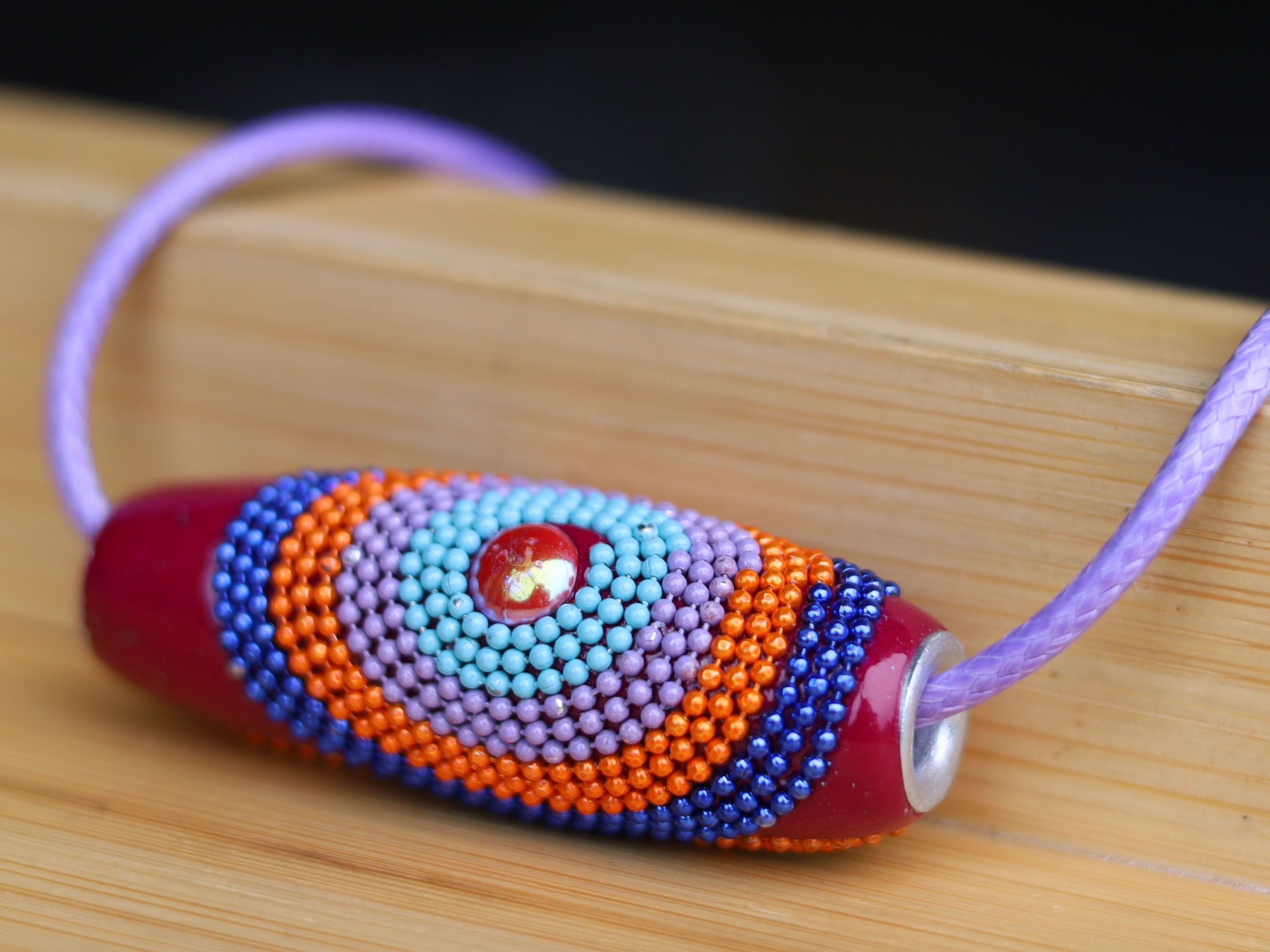 Mod 2. Rice Handmade Indonesia Beads, With Platinum Metal