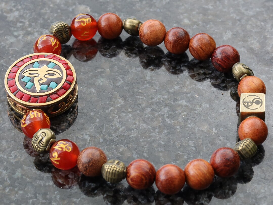 Heavenly Natural Wood Beads With Buddha Eyes Bead Combined - Etsy