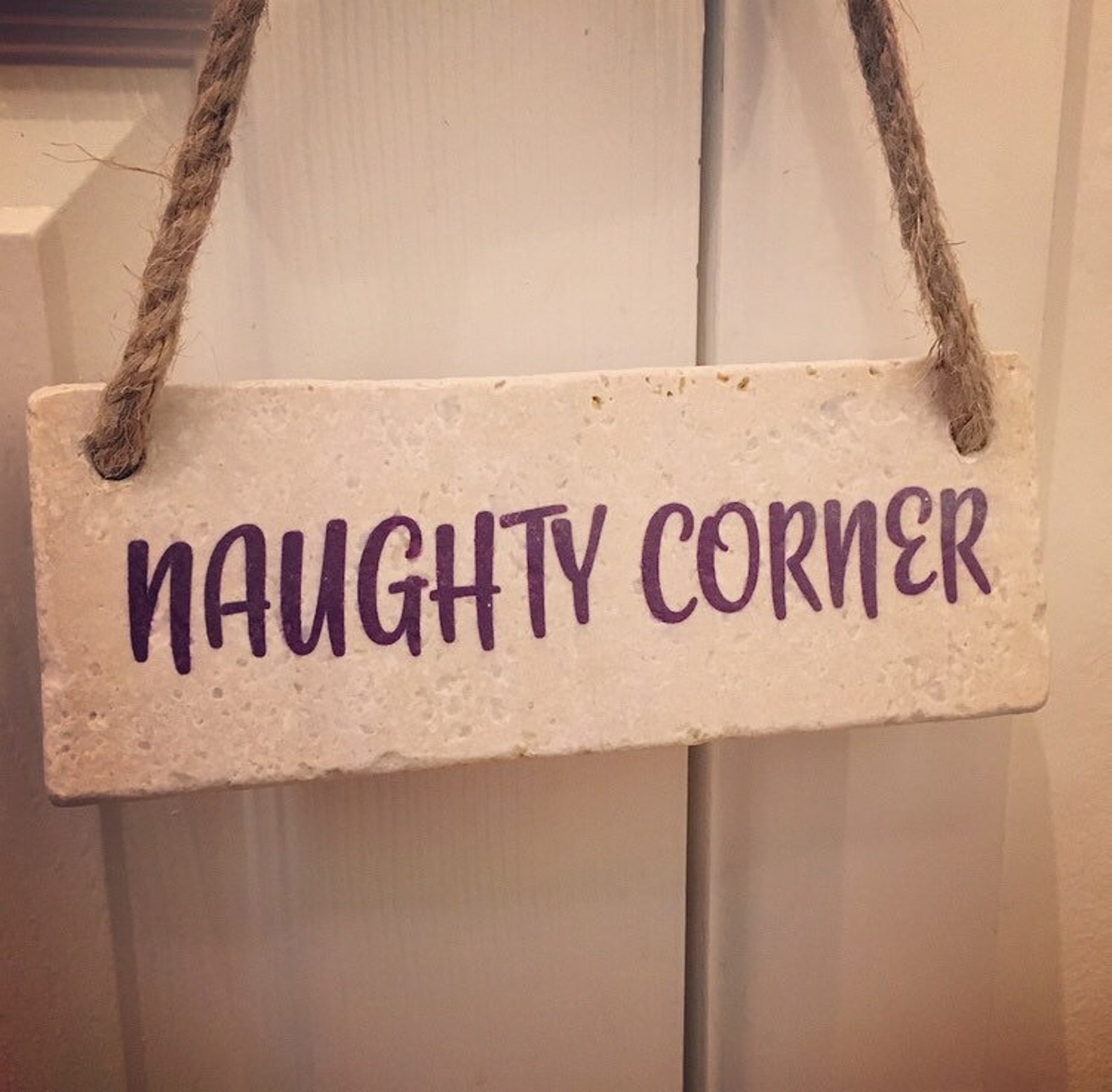 Naughty Corner Sign Handcut Natural Stone Sign Childrens Etsy