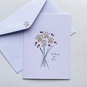 Pet Loss Card|Personalised Sympathy Card for pet|Handmade Watercolour Card|Paw Prints|Thinking of You Card|Condolensces|Bereavement