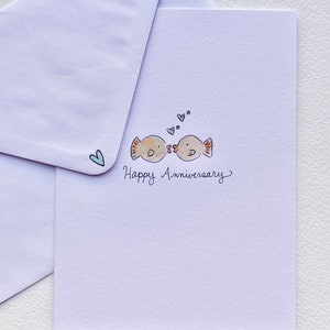 Personalised Wedding Anniversary Card for Wife or Husband|First Anniversary|Original Hand Painted Watercolour Illustration|Paper Anniversary