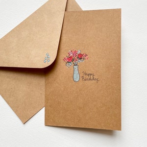 Happy Birthday Card, Australian Native Flowers, Original Hand Painted Blank Card & Envelope, Birthday for mum,  Aussie Gift, Encouragement