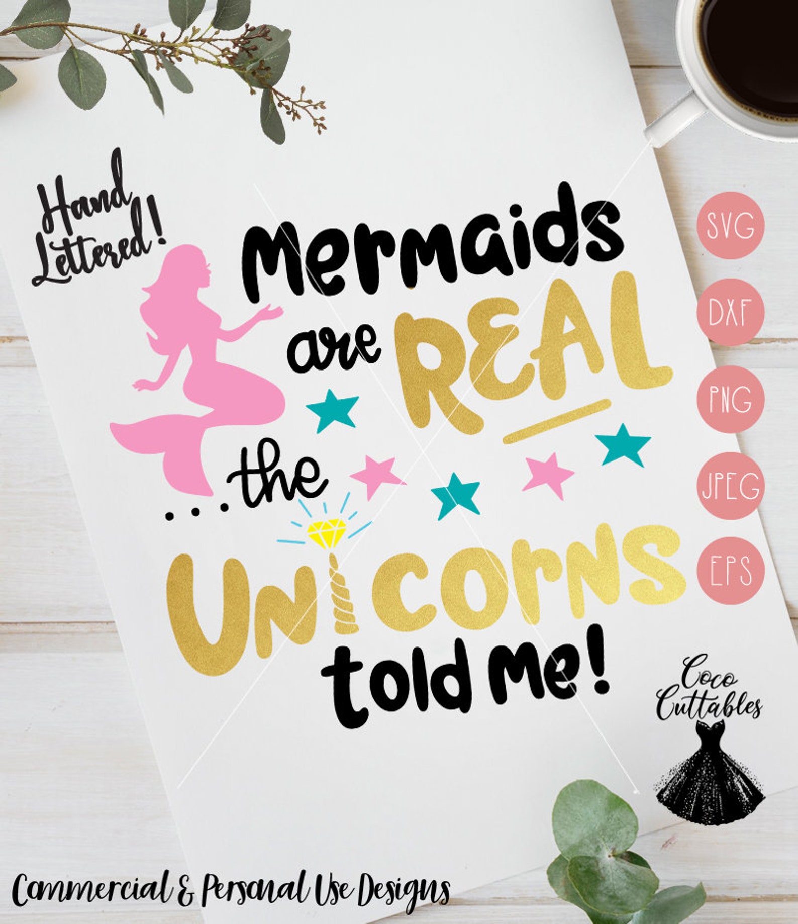 Mermaids Are Real the Unicorns Told Me SVG Unicorn SVG - Etsy