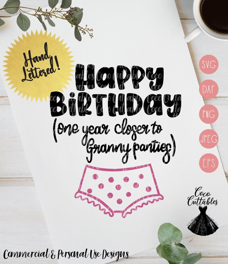 Happy Birthday Granny Panties SVG Happy Birthday Svg Funny | Etsy