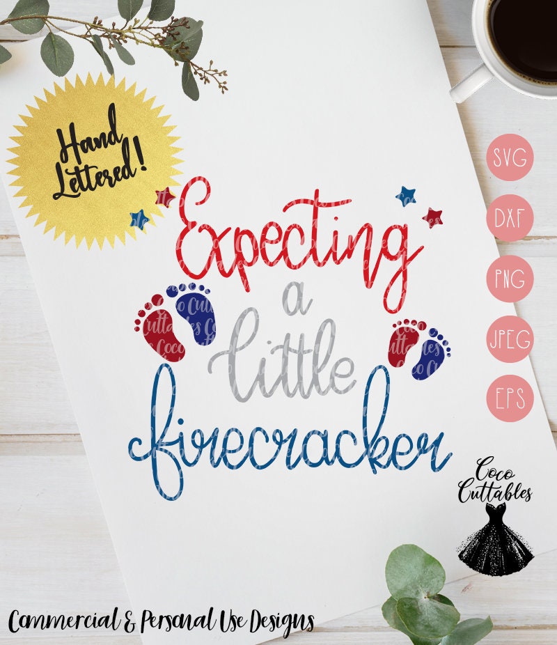 Expecting A Little Firecracker Svg 4th Of July Svg Pregnancy Etsy