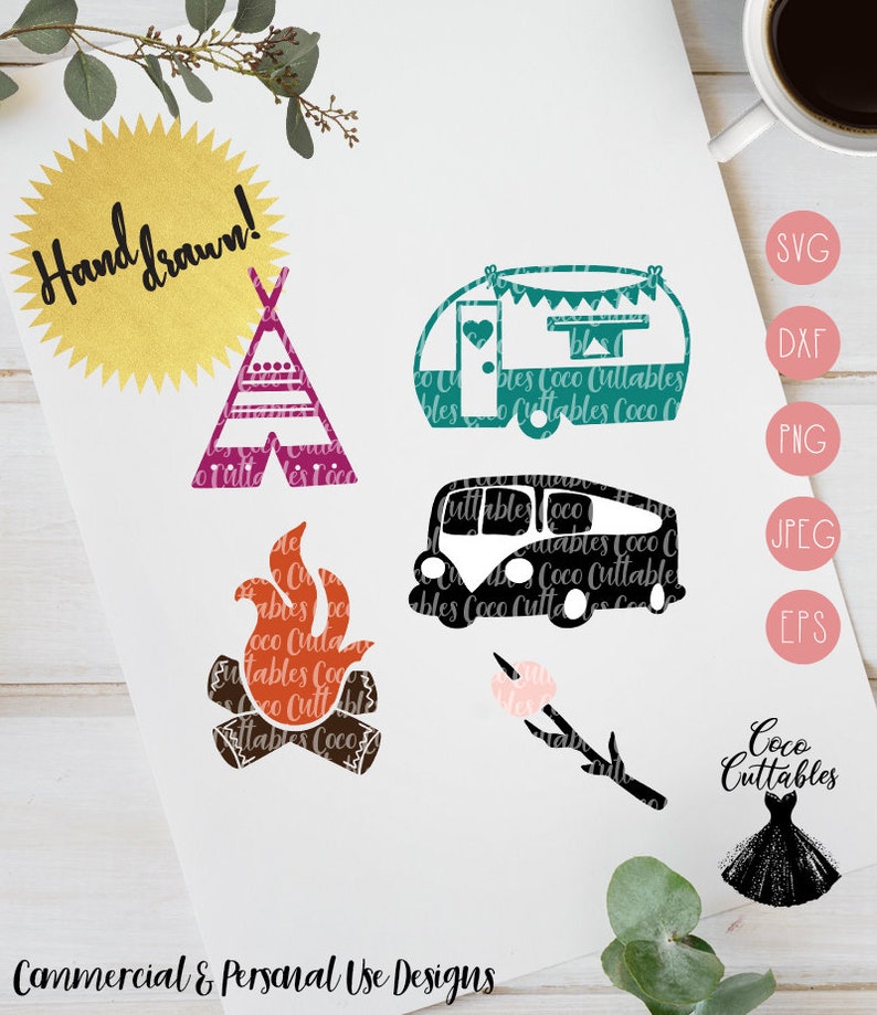 Download Camping Svg Bundle Campervan Svg Camping Designs Campfire ...