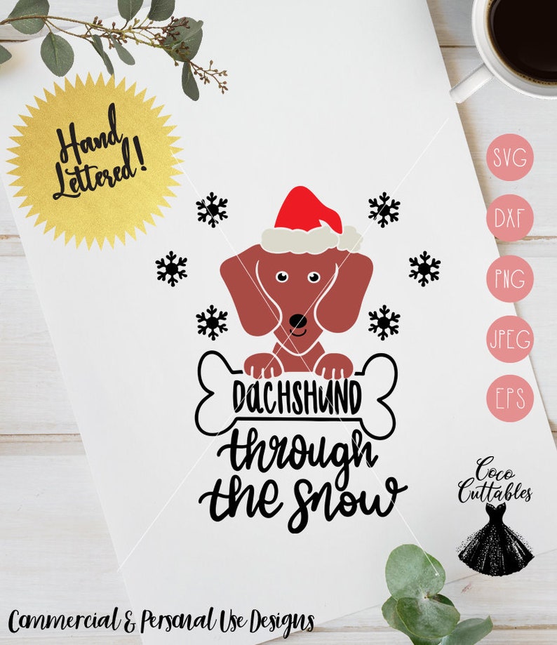 Download Dachshund Through The Snow Svg Dachshund Svg Christmas Svg ...