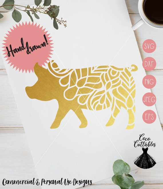 Pig Mandala SVG Cut File Pig Svg Pig Floral Svg Pig | Etsy