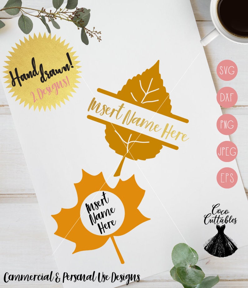 Download Fall Leaves Monogram SVG Cut File Fall Leaf Svg Fall Svg | Etsy