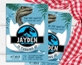 Jurassic World Invitation, Jurassic World Birthday, Jurassic Park Party, Dinosaur Invites, Jurassic Printable, Jurassic Movie Card