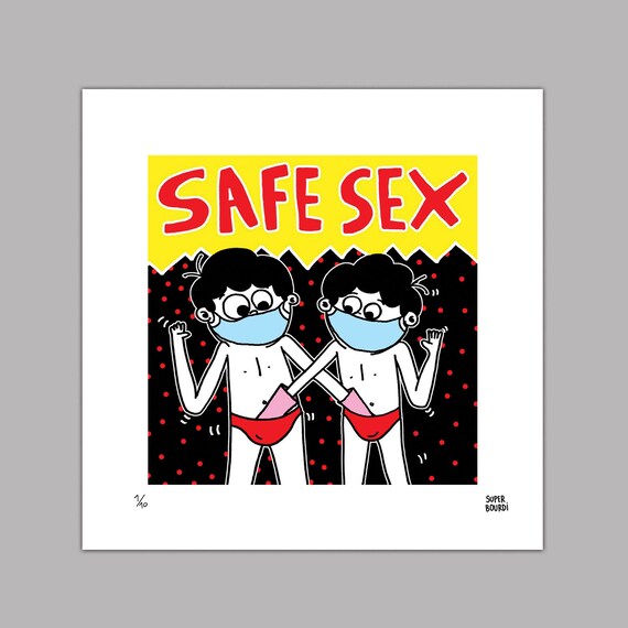 20x20cm Art Print safe Sex reference to Keith Haring Etsy Norway 
