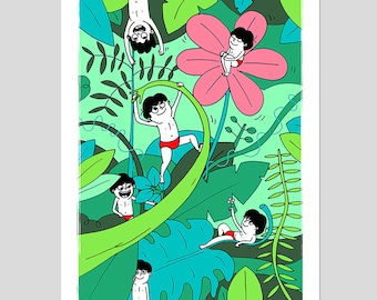 Art print &quot;Bobby&#39;s jungle&quot; 30X40cm
