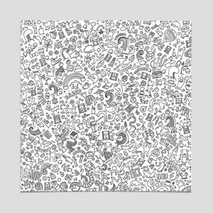 Fine art print &quot;All&quot; / 30X30cm / Digital printing / Doodle style / Black and white drawing / Line art / Drawing in black ink
