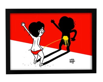 A4 art print &quot;Bobby *** faster than his shadow&quot;