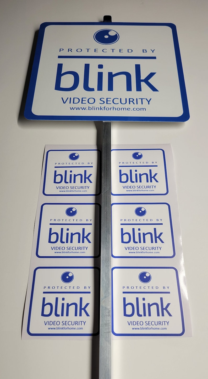 Blink Security Yard Sign 100% Aluminum With (6) Exterior Application ...
