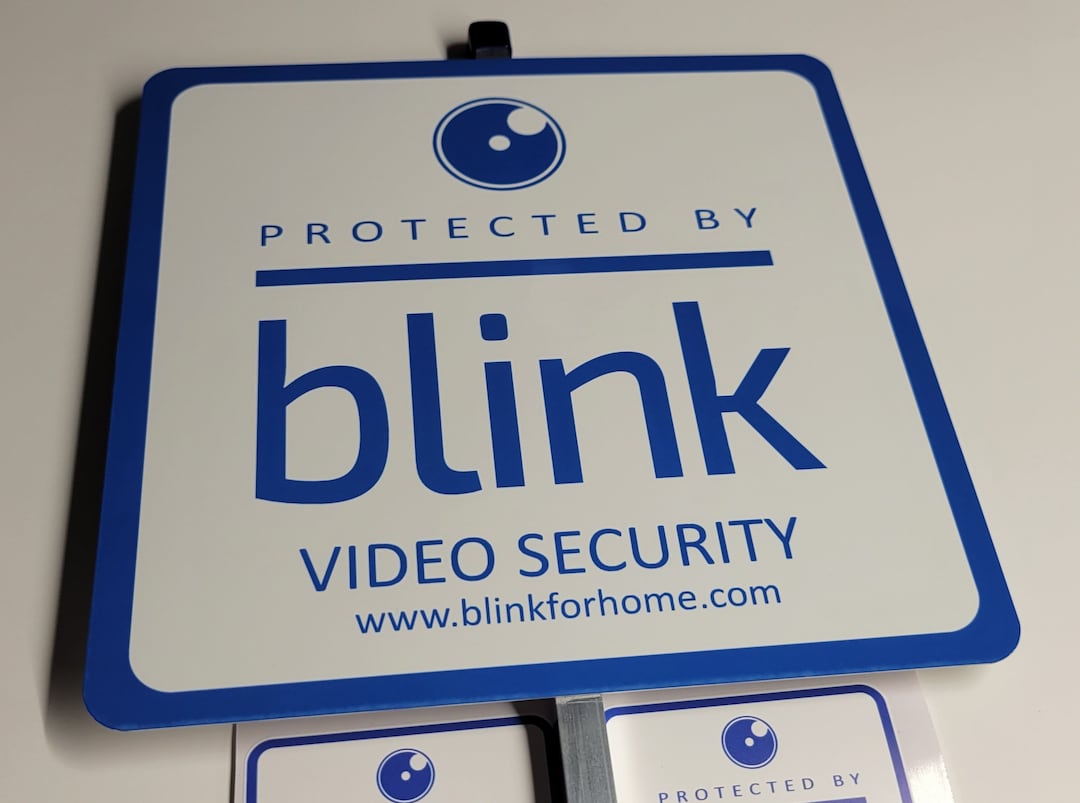 Blink Security Yard Sign 100% Aluminum With 6 Exterior Application Decals 