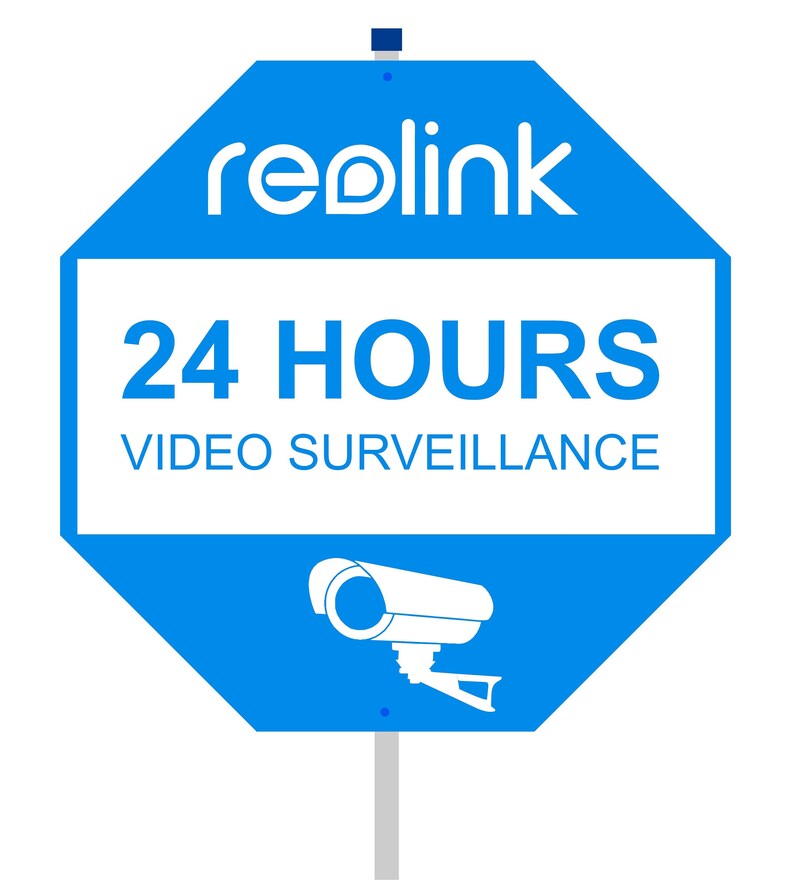 Reolink Surveillance Yard Sign attach to aluminum pole Etsy