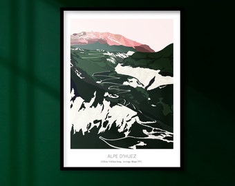 Cycling Print | Alpe D'Huez | Cycling Gifts