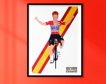Remco Evenepoel | Vuelta A Espana 2022 - Stage 18 | Cycling Print | Cycling Gifts