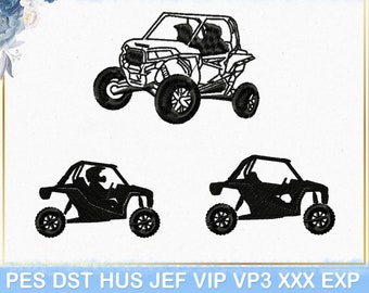 Diseño de bordado Side by Side, archivo de bordado todoterreno, bordado UTV, bordado SXS